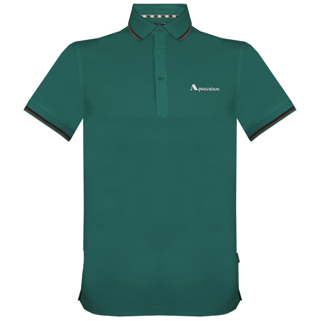 Green - Front - Aquascutum Unisex Adult Logo Polo Shirt