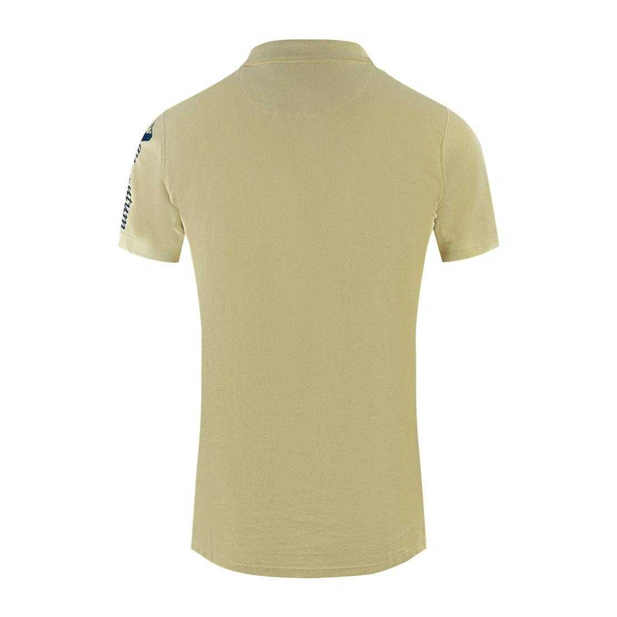 Beige - Back - Aquascutum Unisex Adult Branded Sleeve Polo Shirt
