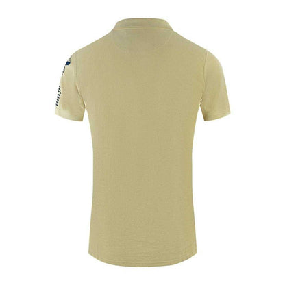 Beige - Back - Aquascutum Unisex Adult Branded Sleeve Polo Shirt