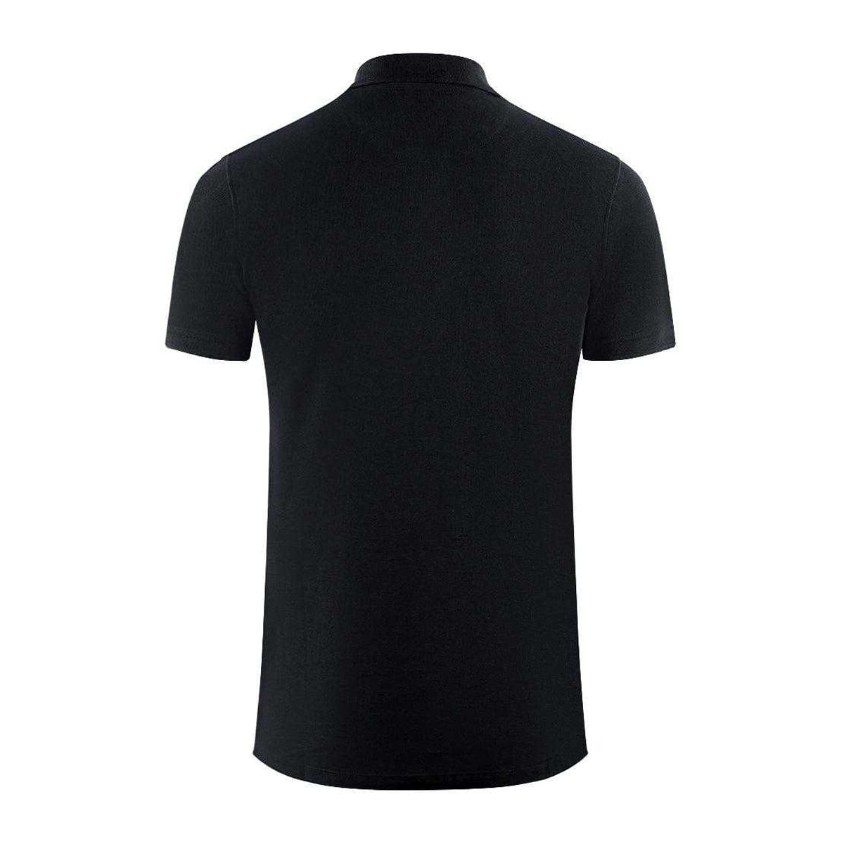 Black - Back - Aquascutum Unisex Adult Branded Sleeve Polo Shirt