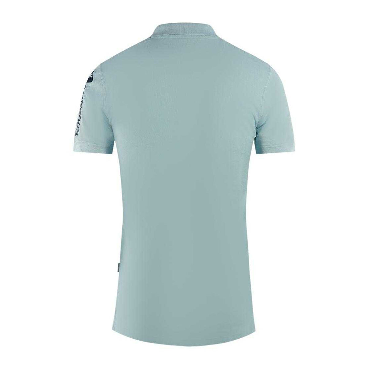 Light Blue - Back - Aquascutum Unisex Adult Branded Sleeve Polo Shirt