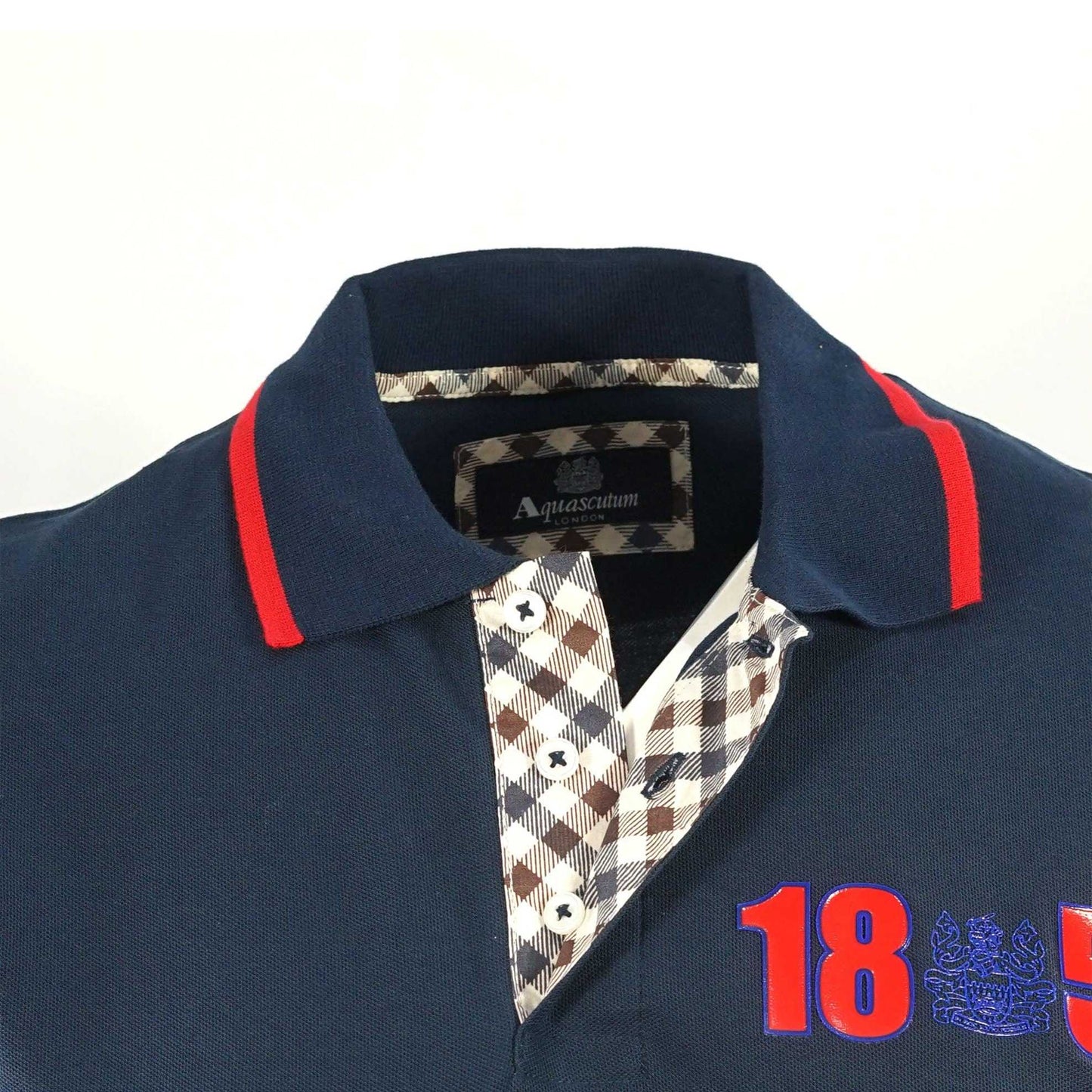 Navy - Side - Aquascutum Unisex Adult London 1851 Polo Shirt