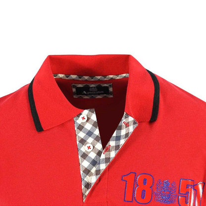 Red - Side - Aquascutum Unisex Adult London 1851 Polo Shirt