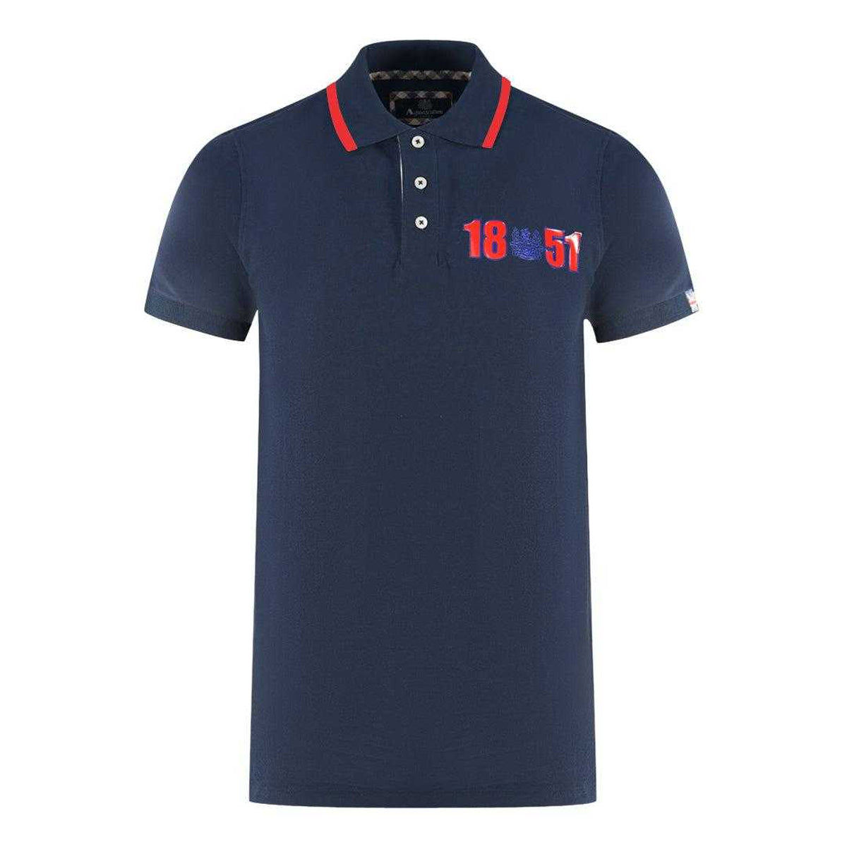 Navy - Front - Aquascutum Unisex Adult London 1851 Polo Shirt