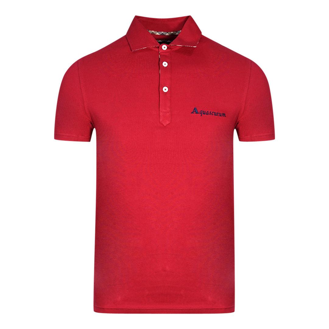 Red - Front - Aquascutum Unisex Adult Signature Logo Polo Shirt