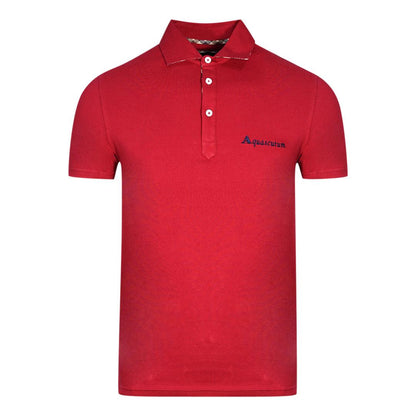 Red - Front - Aquascutum Unisex Adult Signature Logo Polo Shirt