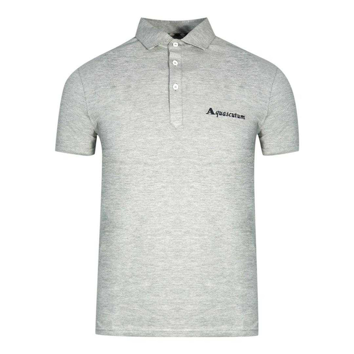 Grey - Front - Aquascutum Unisex Adult Signature Logo Polo Shirt