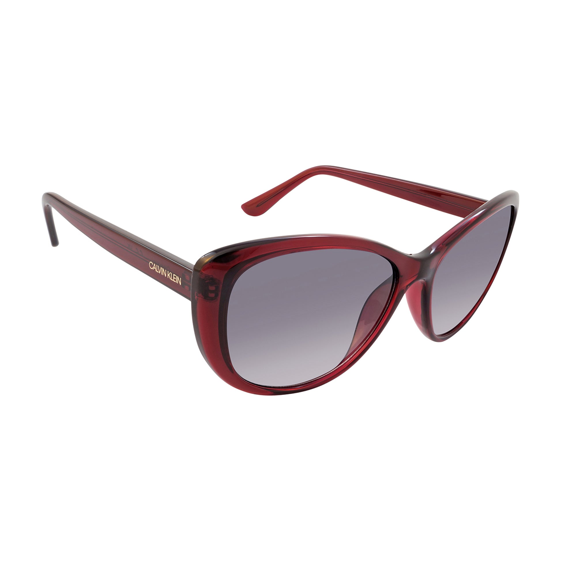 Burgundy-Grey - Side - Calvin Klein Womens-Ladies Gradient Sunglasses