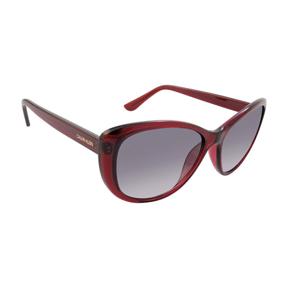Burgundy-Grey - Side - Calvin Klein Womens-Ladies Gradient Sunglasses