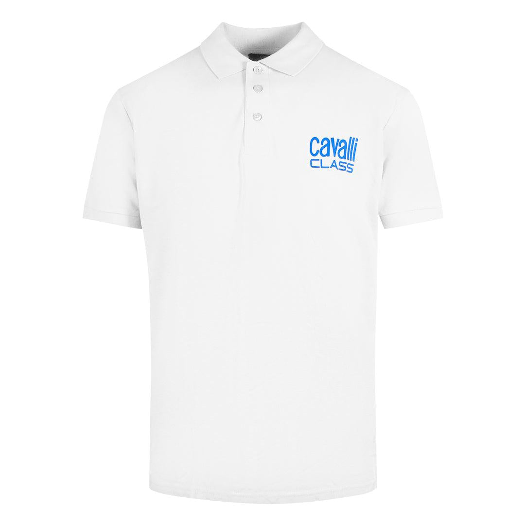 White-Blue - Front - Cavalli Class Unisex Adult Bold Logo Polo Shirt