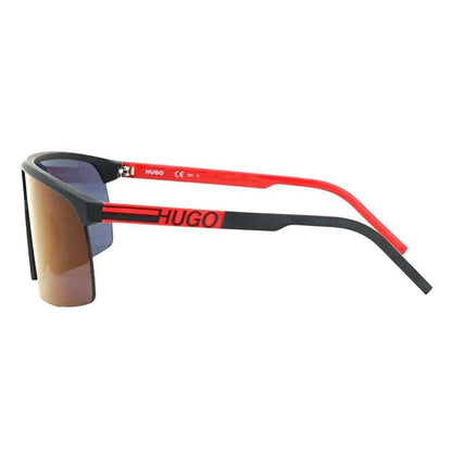Black-Red - Side - Hugo Boss Mens Matte Sunglasses