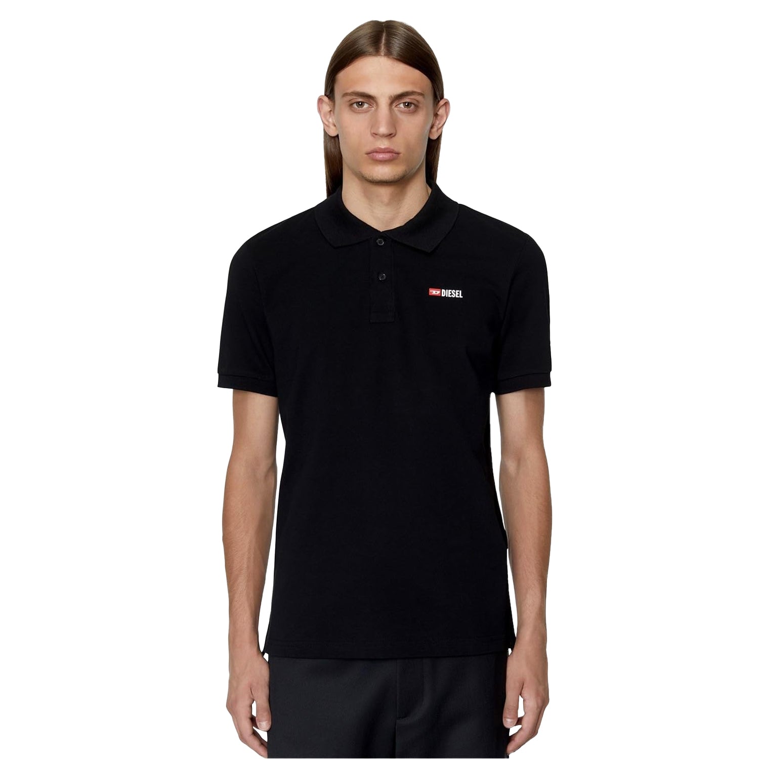Black - Side - Diesel Unisex Adult T-Smith-D Polo Shirt