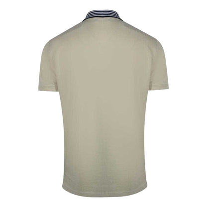 Beige - Back - Cavalli Class Unisex Adult Contrast Striped Striped Neckline Polo Shirt