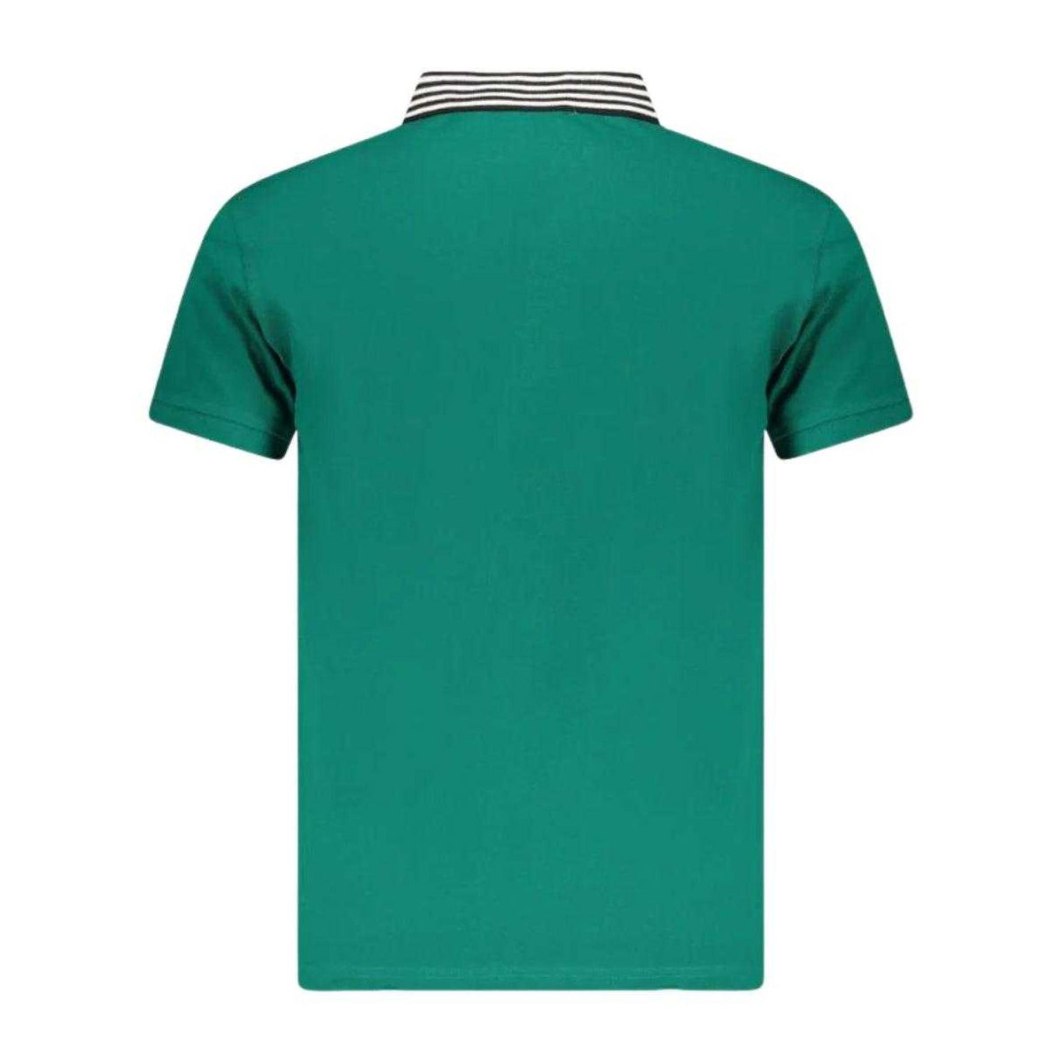 Green - Back - Cavalli Class Unisex Adult Contrast Striped Striped Neckline Polo Shirt