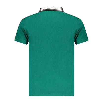 Green - Back - Cavalli Class Unisex Adult Contrast Striped Striped Neckline Polo Shirt