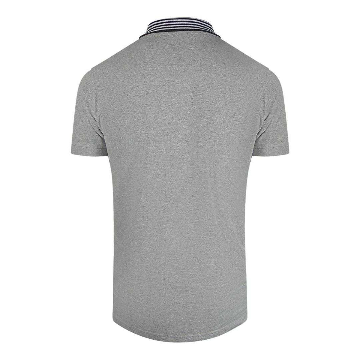 Grey - Back - Cavalli Class Unisex Adult Contrast Striped Striped Neckline Polo Shirt