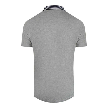 Grey - Back - Cavalli Class Unisex Adult Contrast Striped Striped Neckline Polo Shirt