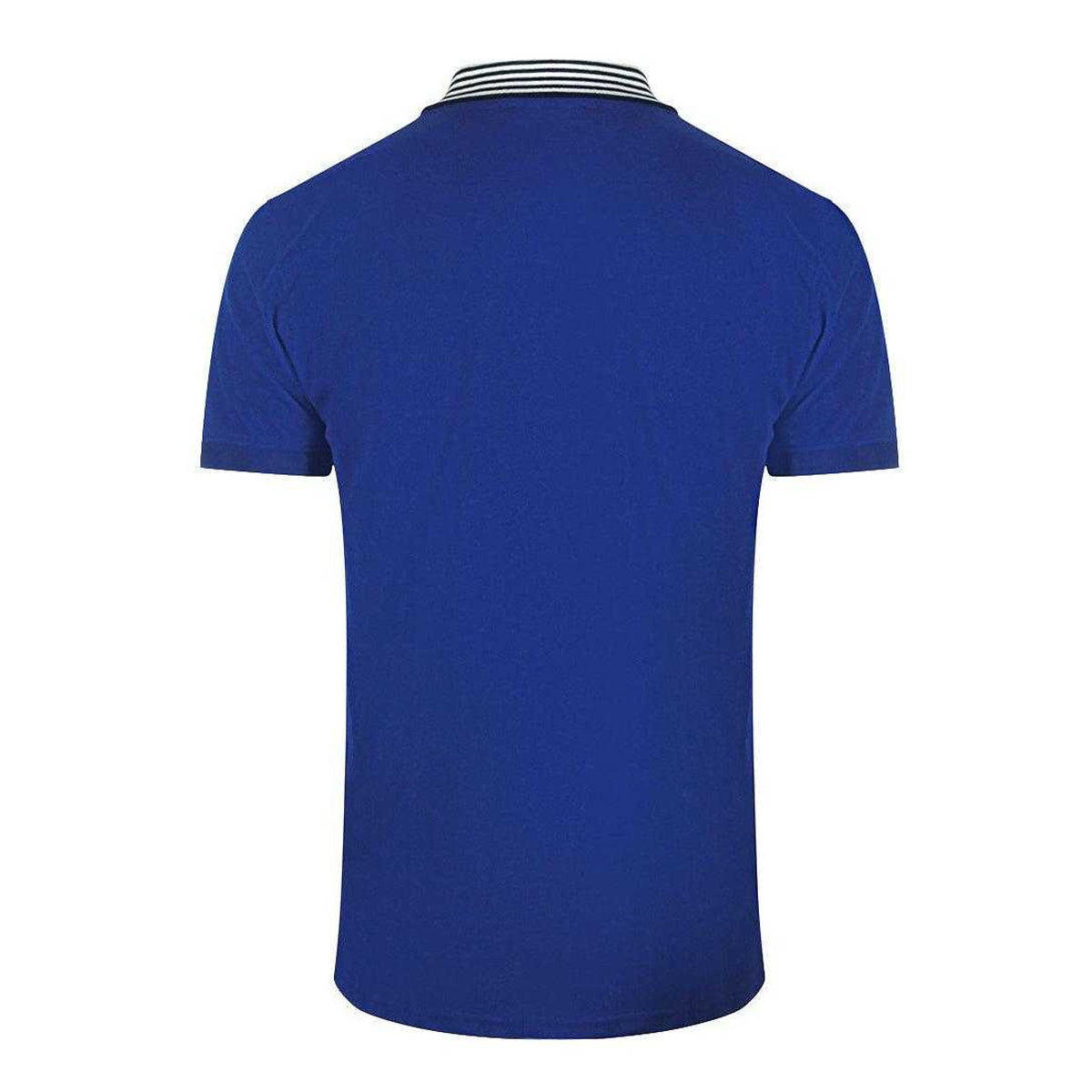 Royal Blue - Back - Cavalli Class Unisex Adult Contrast Striped Striped Neckline Polo Shirt