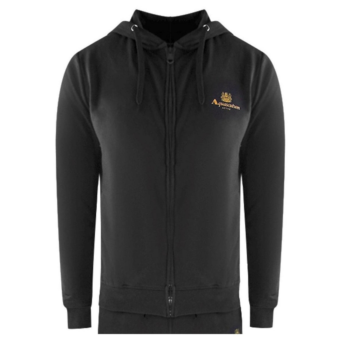 Black - Side - Aquascutum Mens Zipped Tracksuit