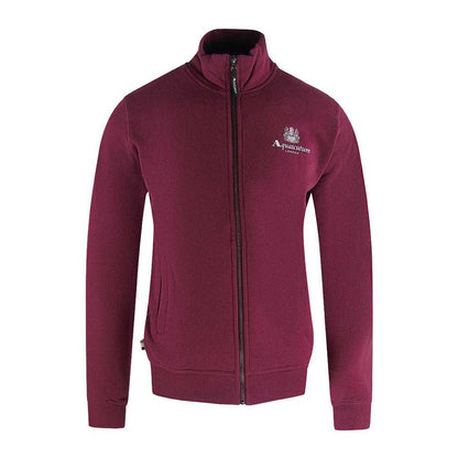 Burgundy - Front - Aquascutum Unisex Adult Full Zip Active Sweatshirt