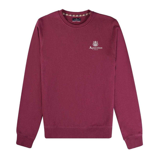 Burgundy - Front - Aquascutum Unisex Adult Logo Active Sweatshirt