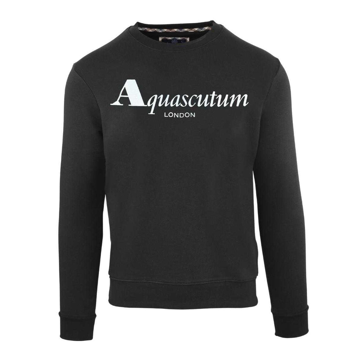 Black - Front - Aquascutum Mens Logo Long-Sleeved Sweatshirt