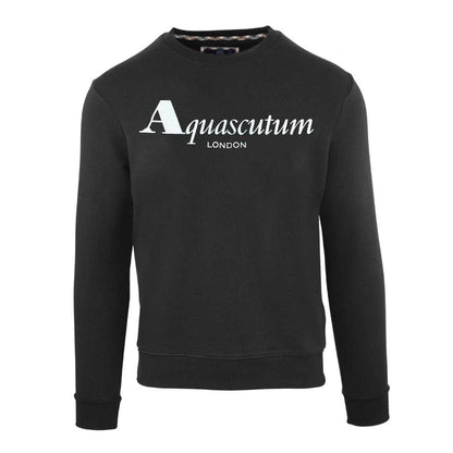Black - Front - Aquascutum Mens Logo Long-Sleeved Sweatshirt