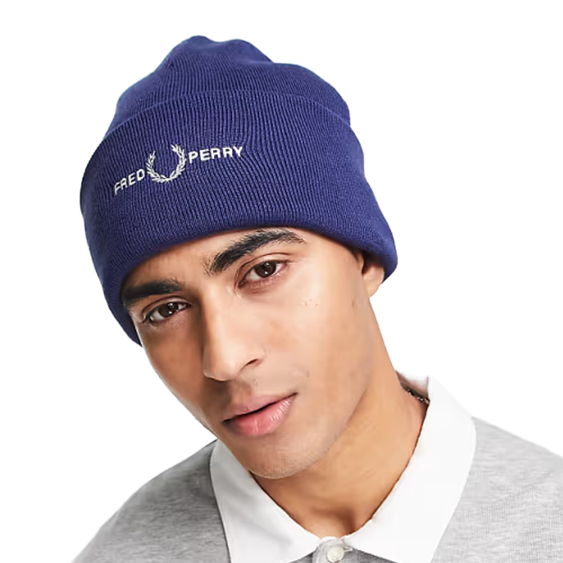French Navy - Lifestyle - Fred Perry Unisex Adult Graphic Logo Beanie