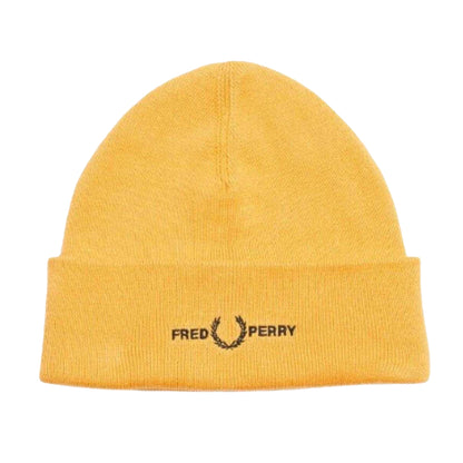 Golden - Front - Fred Perry Unisex Adult Graphic Logo Beanie