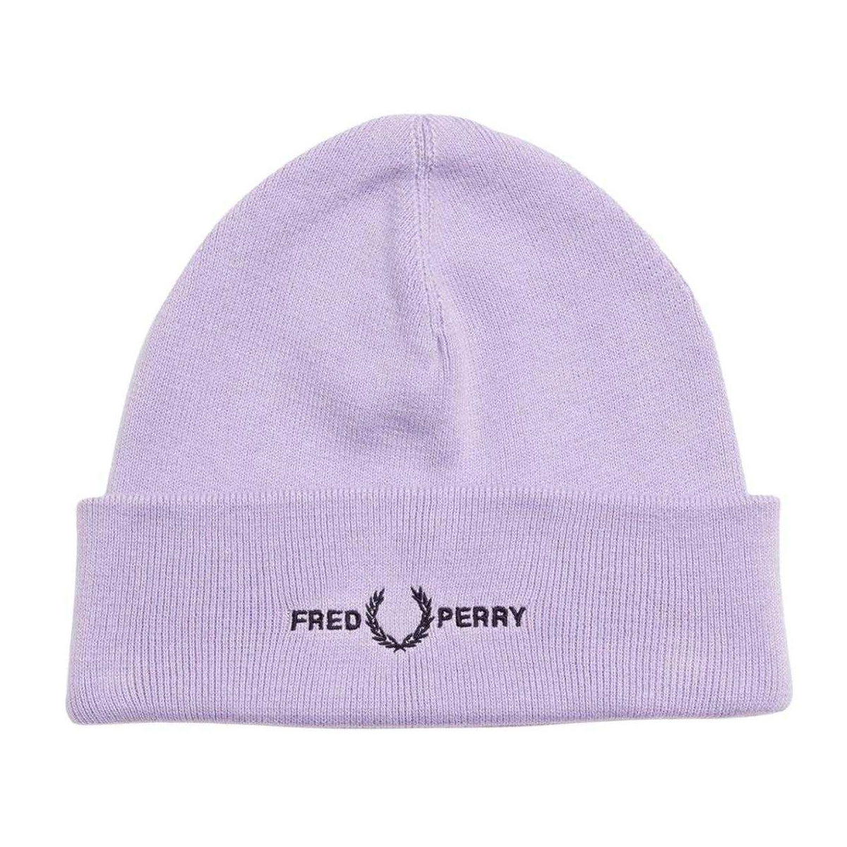 Lilac - Front - Fred Perry Unisex Adult Graphic Logo Beanie