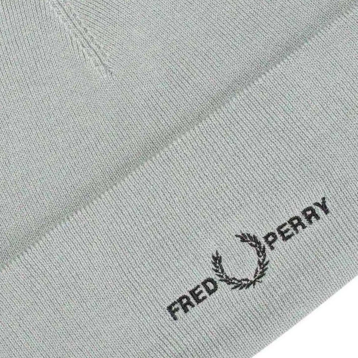 Silver - Side - Fred Perry Unisex Adult Graphic Logo Beanie