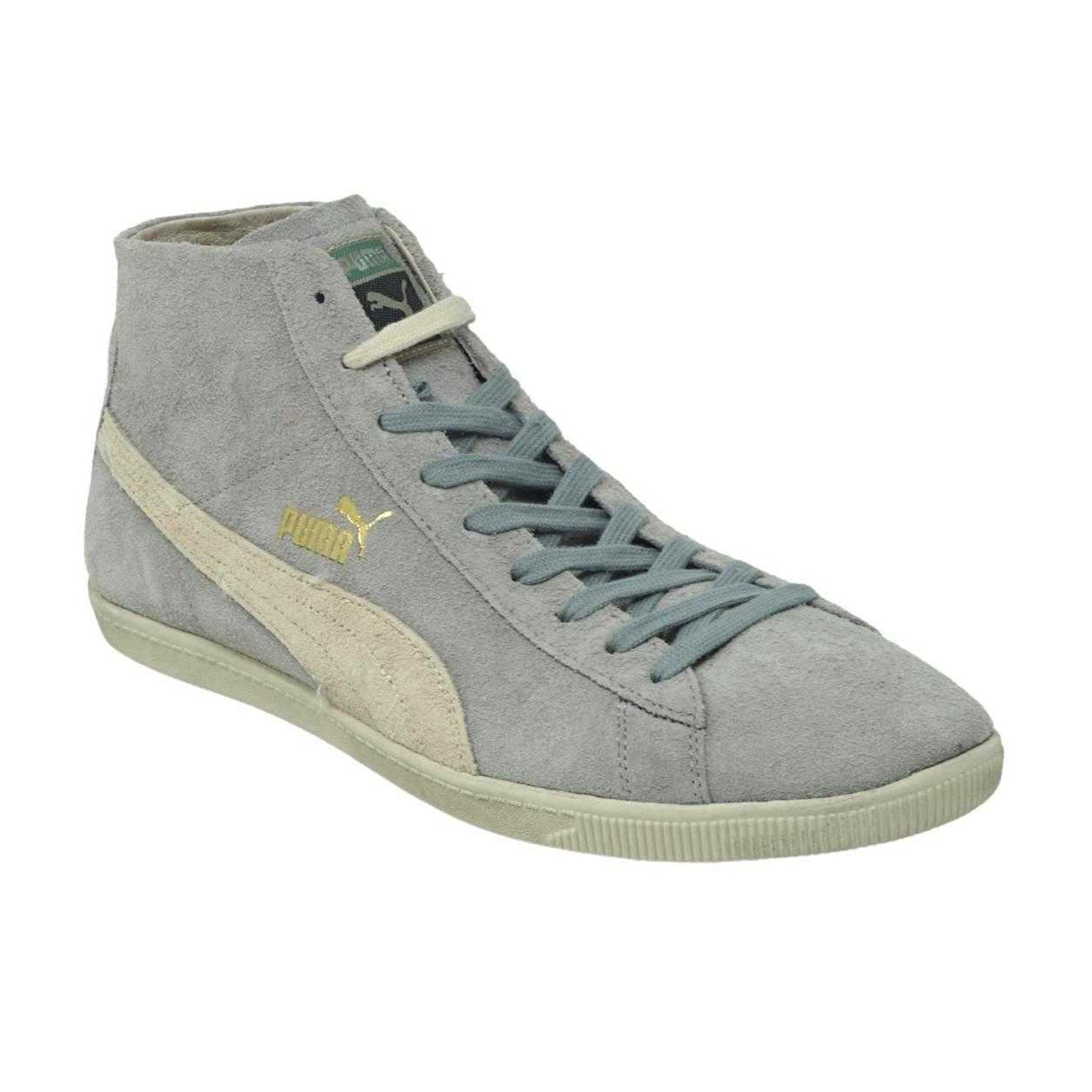 Grey - Front - Puma Unisex Adult Gylde Vintage Suede Mid Cut Trainers