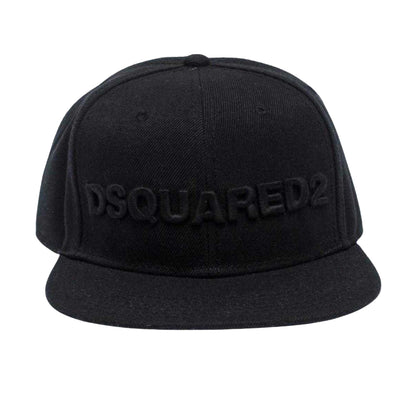 Black - Front - DSquared2 Embossed Logo Cap