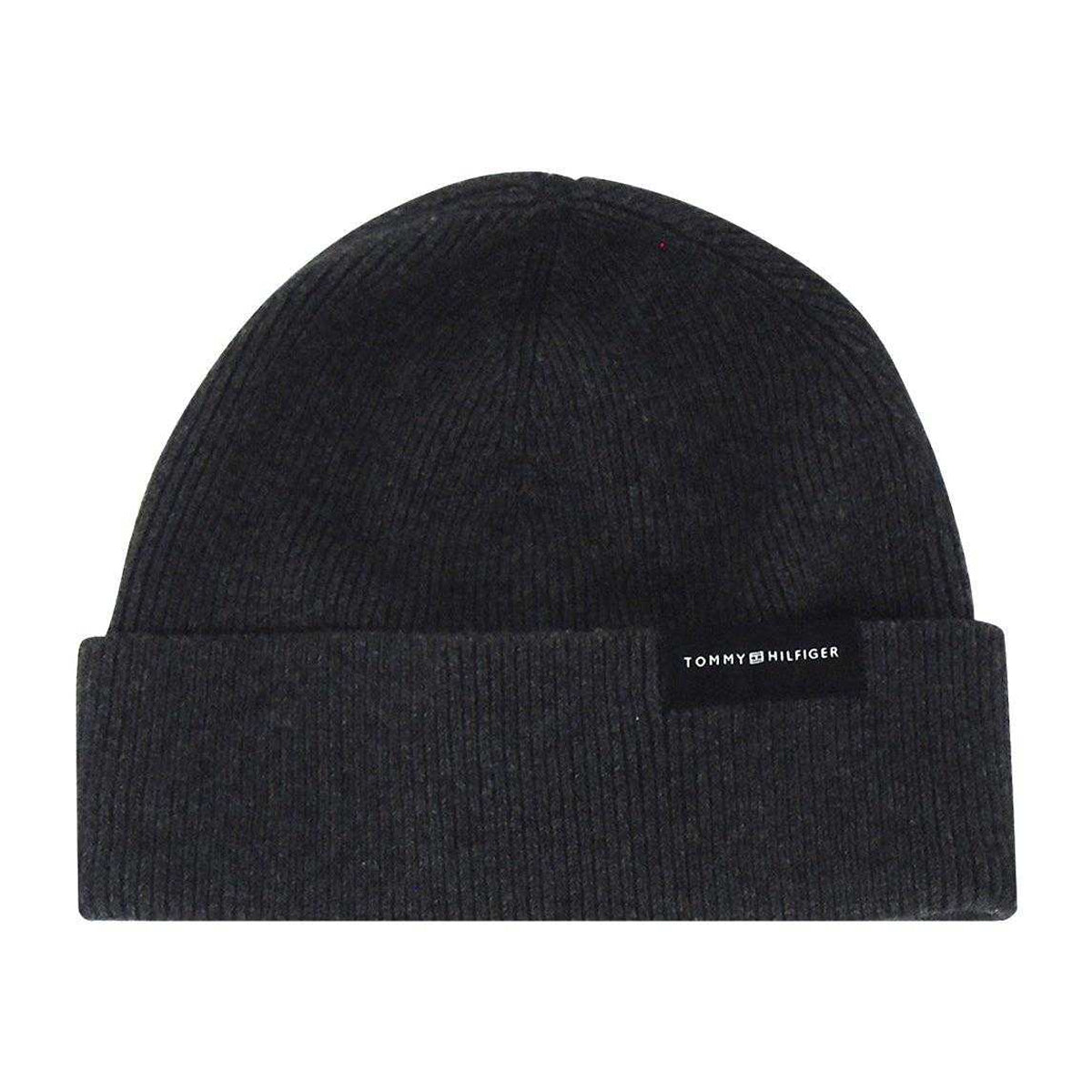 Charcoal Grey - Front - Tommy Hilfiger Logo Beanie