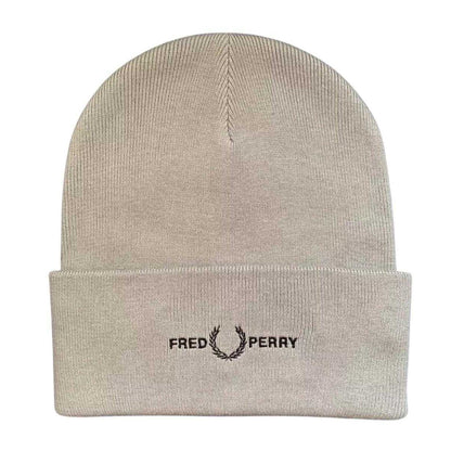 Stone Grey - Front - Fred Perry Classic Logo Beanie