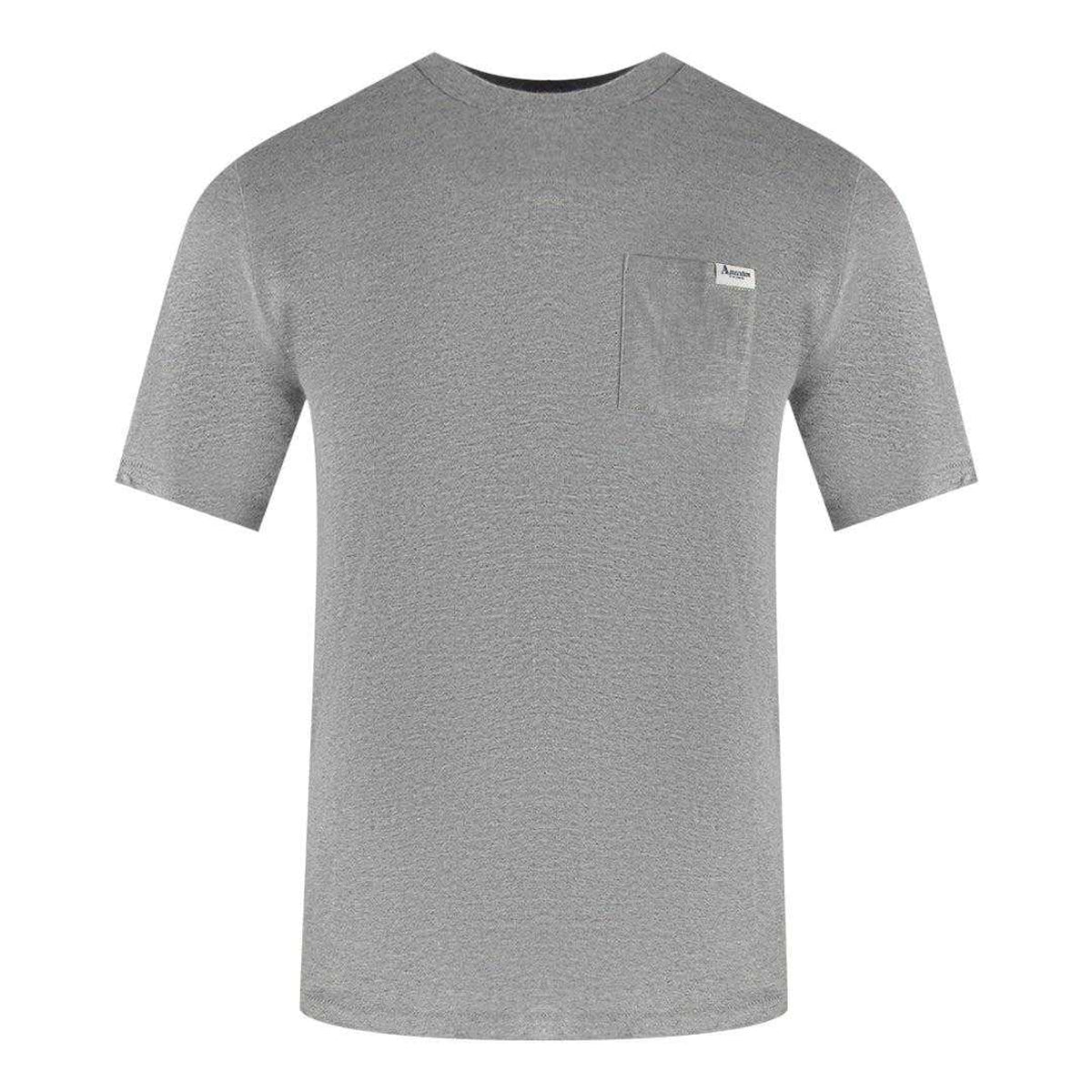 Light Grey - Front - Aquascutum Mens Logo Chest Pocket T-Shirt