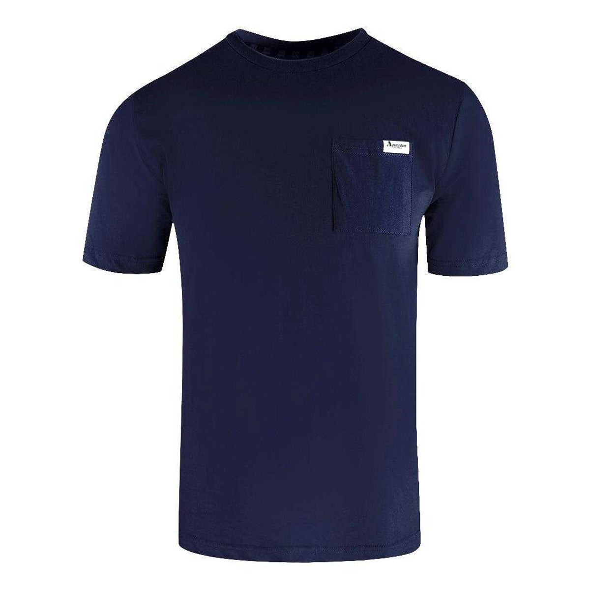 Navy - Front - Aquascutum Mens Logo Chest Pocket T-Shirt