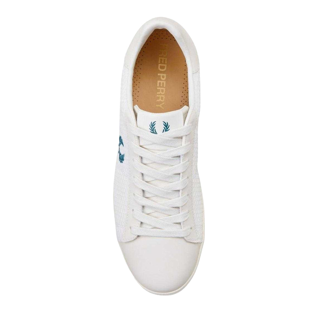 White - Side - Fred Perry Mens Laurel Wreath Logo Leather Trainers