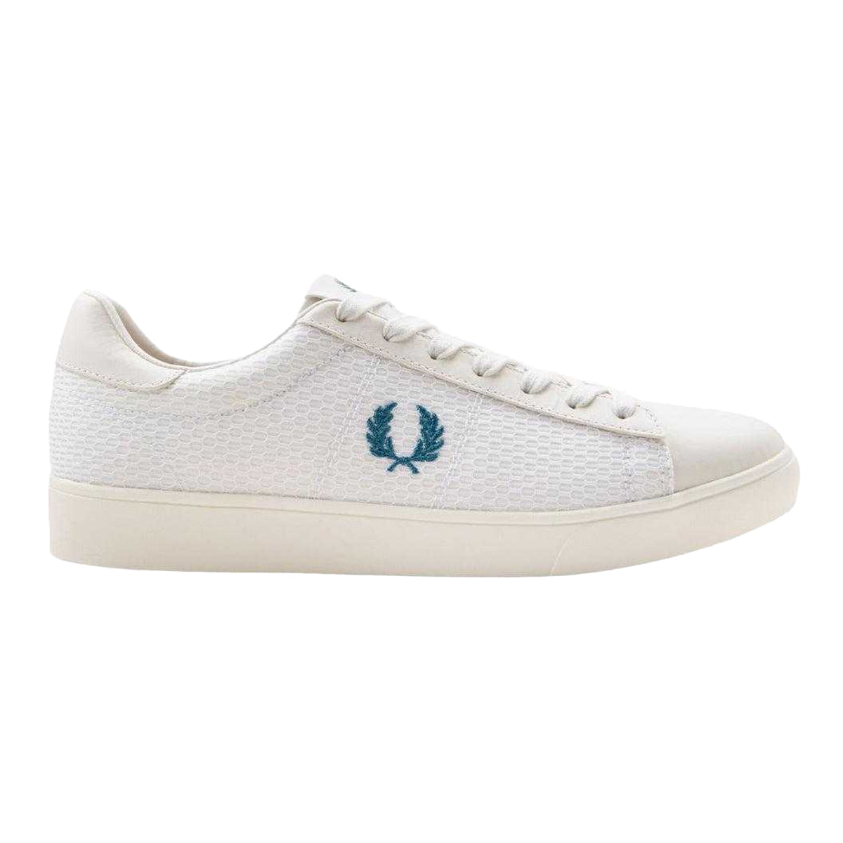 White - Front - Fred Perry Mens Laurel Wreath Logo Leather Trainers