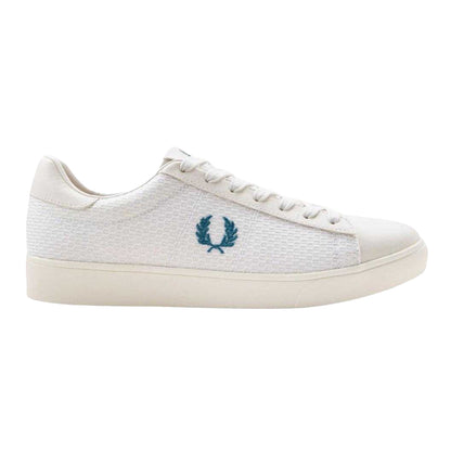 White - Front - Fred Perry Mens Laurel Wreath Logo Leather Trainers