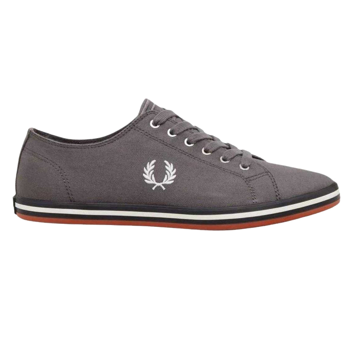 Grey - Front - Fred Perry Womens-Ladies Kingston Twill Trainers