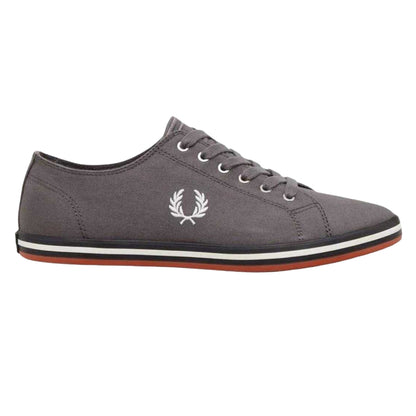 Grey - Front - Fred Perry Womens-Ladies Kingston Twill Trainers