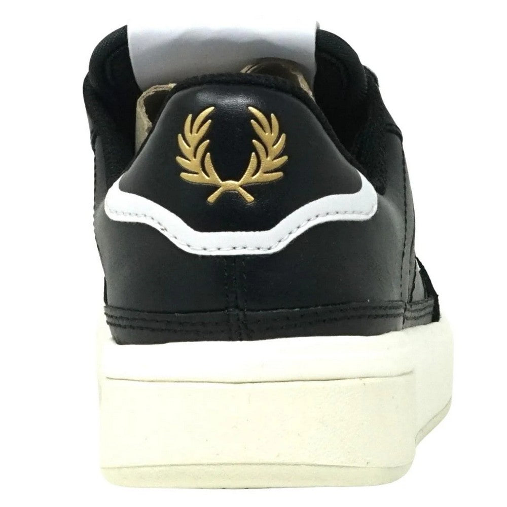 Black - Back - Fred Perry Womens-Ladies Leather Trainers