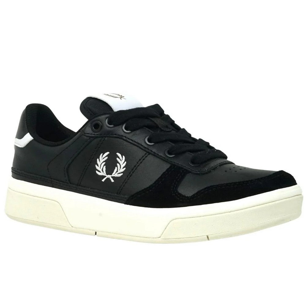 Black - Front - Fred Perry Womens-Ladies Leather Trainers