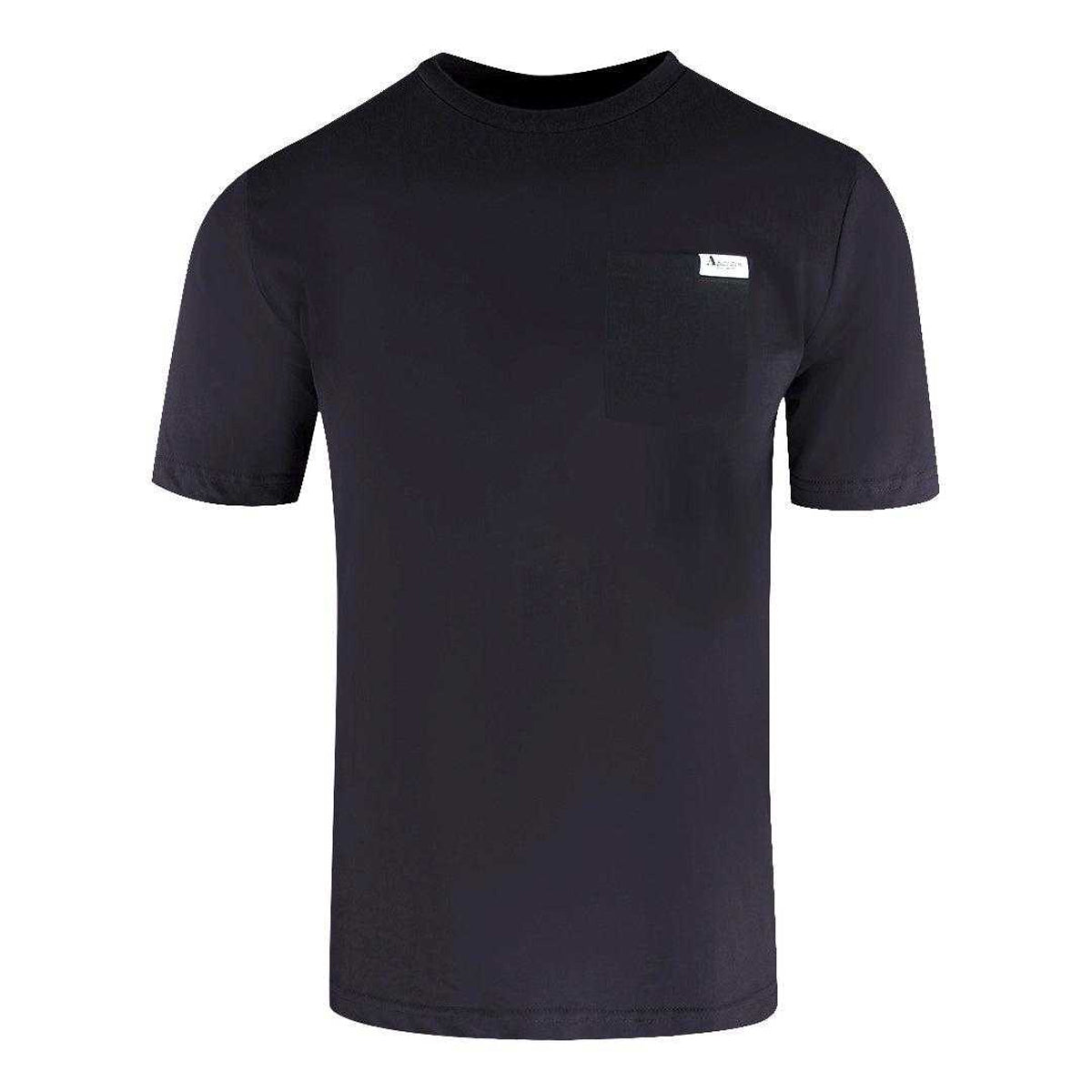 Black - Front - Aquascutum Mens Logo Chest Pocket T-Shirt