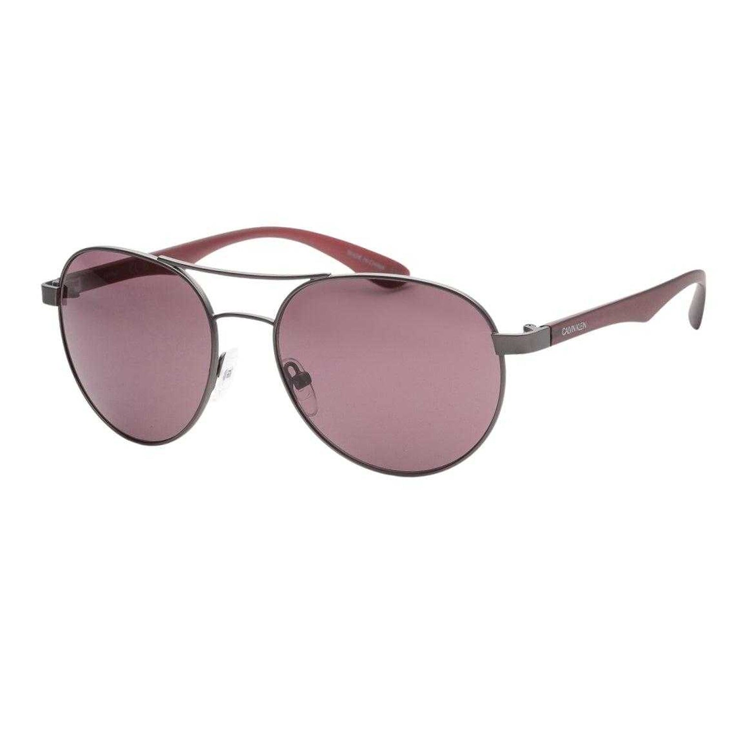 Pink-Gunmetal Grey - Front - Calvin Klein Womens-Ladies Matte Pilot Sunglasses
