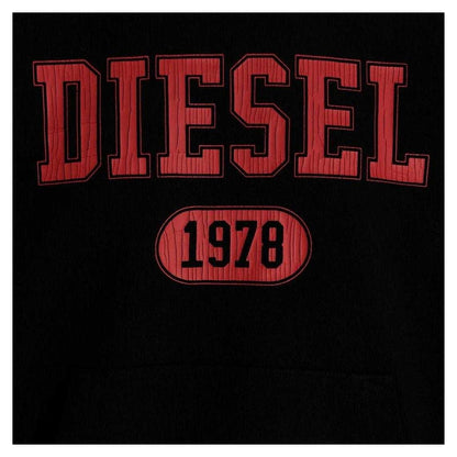 Black - Side - Diesel Mens Varsity Logo Hoodie