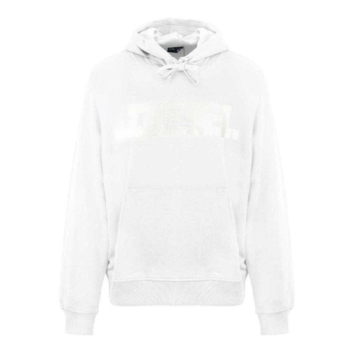 Bright White - Front - Diesel Mens Monotone Logo Hoodie