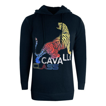 Dark Blue - Front - Cavalli Class Mens Bold Tiger Full Zip Hoodie
