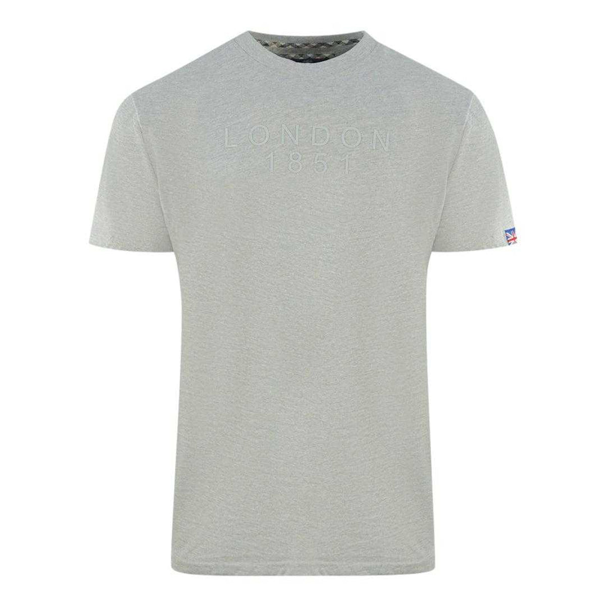 Grey - Front - Aquascutum Mens London 1851 Logo Taped T-Shirt